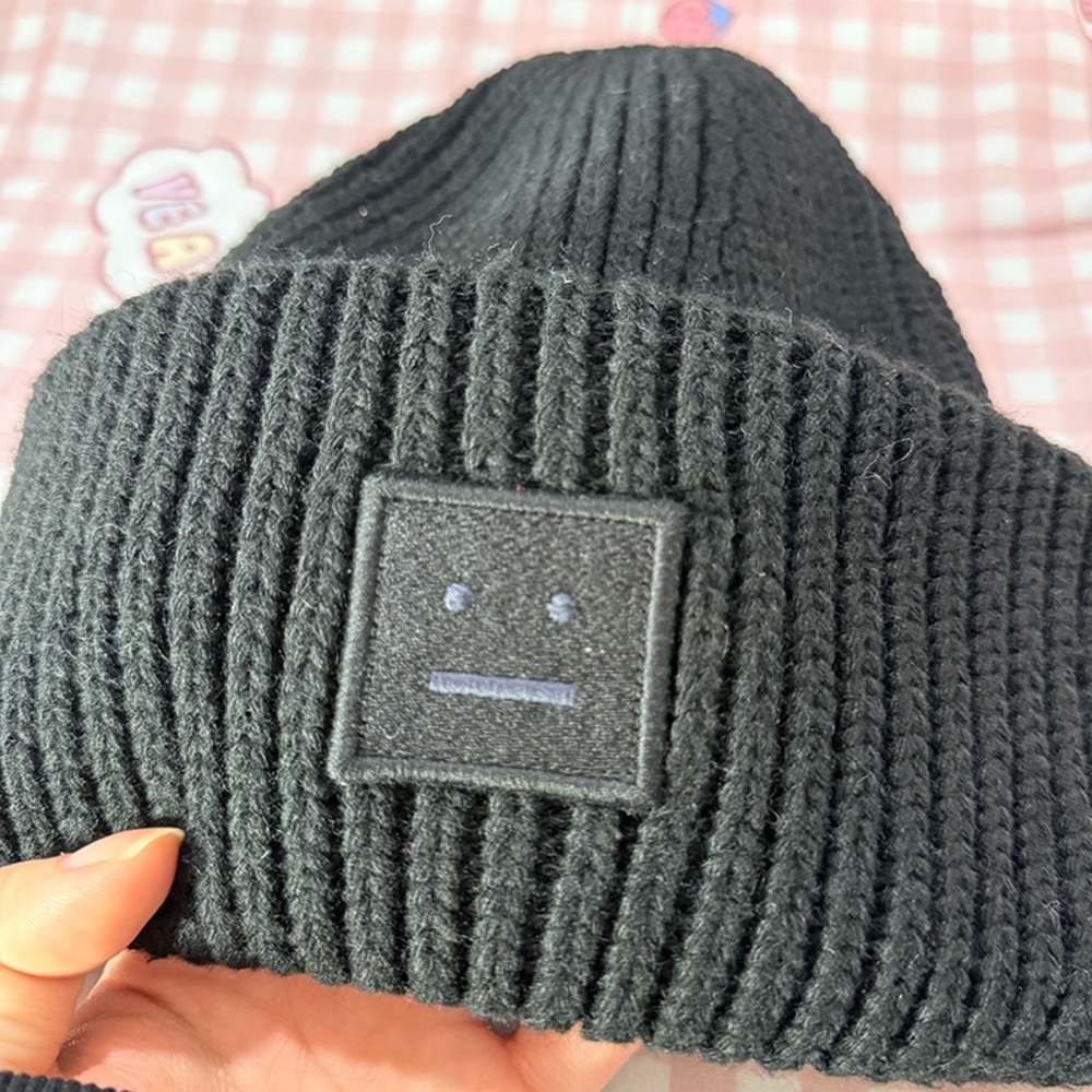 Acne Studios Knit Beanie Grey - Picture 3 of 5